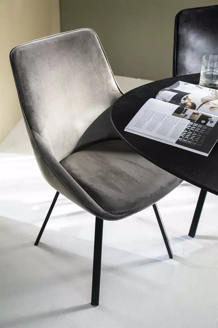 Beau Pyörivä Samettituoli, Harmaa 2 Beau Pyörivä Samettituoli, Harmaa - Image 2