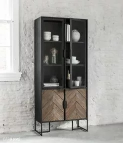 CRISS CROSS Musta Vitriinikaappi -Huonekalut myymälä SC CC 206106 Criss Cross showcase sf1 DTP