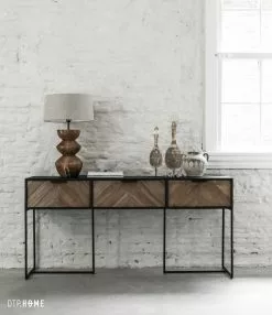 CRISS CROSS Tiikkipuinen Konsolipöytä