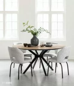 Metropole Pyöreä Ruokapöytä 160 -Huonekalut myymälä SC MP 204764 Metropole dining table round ML Bloom side chair sf1 DTP 1
