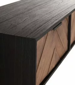 CRISS CROSS Tiikkipuinen Konsolipöytä 10 CRISS CROSS Tiikkipuinen Konsolipöytä -Huonekalut myymälä criss cross sideboard detail