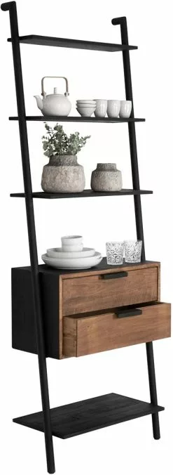 Cosmo Rack Tiikkipuinen Hyllykkö -Huonekalut myymälä cs 650008 rack 2 drawers 5 1