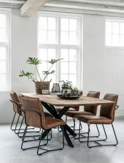 Delaware Konjakinvärinen Ruokapöydän Tuoli -Huonekalut myymälä curves dining table ri 200014 side chiar delaware sfeer 1 1