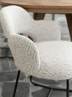 Vista Ruokapöydän Tuoli, Harmaa Boucle -Huonekalut myymälä ml 749414 vista arm chair boucle light grey 4