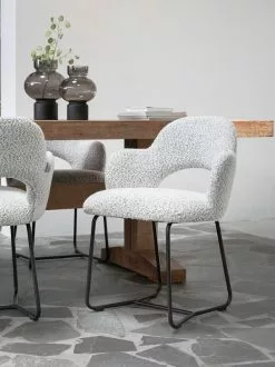 Vista Ruokapöydän Tuoli, Harmaa Boucle -Huonekalut myymälä ml 749414 vista arm chair boucle light grey 5