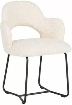 Vista Ruokapöydän Tuoli, Valkoinen Boucle 8 Vista Ruokapöydän Tuoli, Valkoinen Boucle -Huonekalut myymälä must living arm chair vista 1