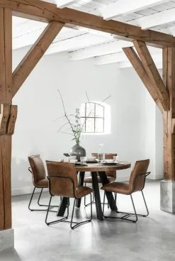 Timeless Jykevä Puinen Pyöreä Ruokapöytä 130 -Huonekalut myymälä ti 428503 beam dining table 2