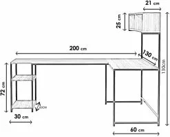 Työpöytä Linento Furniture Cansin, Ruskea -Huonekalut myymälä LIFU285LCV1110 5