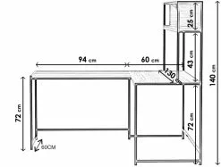 Työpöytä Linento Furniture Calisma L, Eri Värejä -Huonekalut myymälä LIFU285LCV1121 4