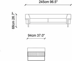 Sohva Linento Furniture Magenta, 3-istuttava, Tummanruskea -Huonekalut myymälä LIFU291NDS1327 4