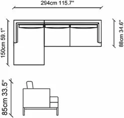 Divaanisohva Linento Furniture Pearl, 4-istuttava, Vaaleanharmaa -Huonekalut myymälä LIFU291NDS1904 6