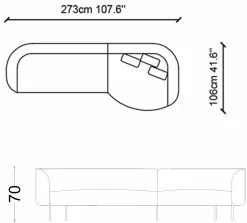 Sohvapenkki Linento Furniture Macaroon, Luonnonvalkoinen -Huonekalut myymälä LIFU291NDS2101 5