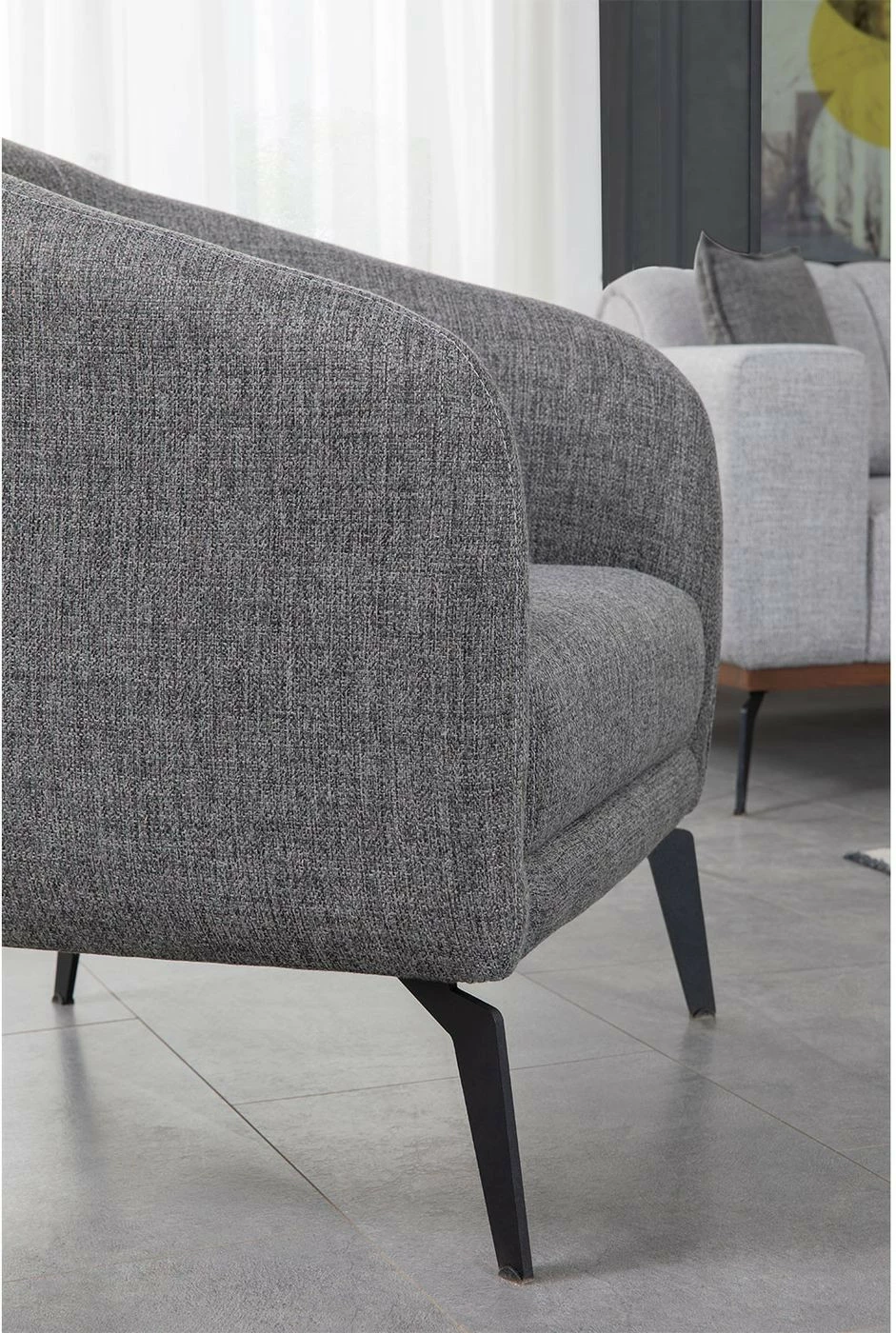 Nojatuoli Linento Furniture Paris, Harmaa 3 Nojatuoli Linento Furniture Paris, Harmaa - Image 3