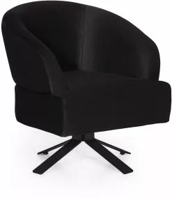 Nojatuoli Linento Furniture Kobalt Bergere, Musta