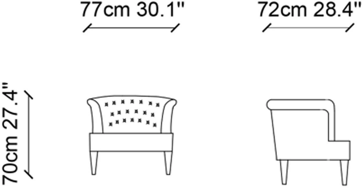 Nojatuoli Linento Furniture Wooden, Oranssi 3 Nojatuoli Linento Furniture Wooden, Oranssi - Image 3