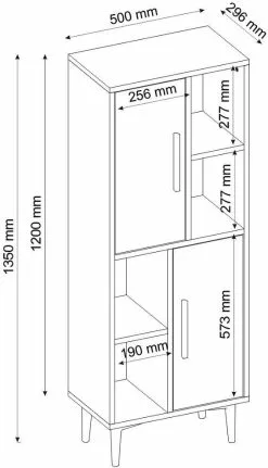 Kaappi Linento Furniture Leni, Ruskea/valkoinen -Huonekalut myymälä LIFU475OLV1606 4