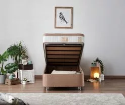 Sänkypaketti Linento Furniture Latte, 90x200cm, Vaaleanruskea -Huonekalut myymälä LIFU480NRN2827 4