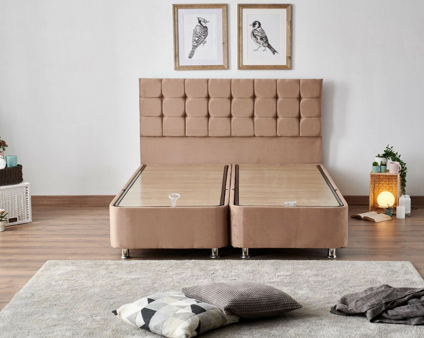 Jenkkisänkypaketti Linento Furniture Latte, 150x200cm, Vaaleanruskea 4 Jenkkisänkypaketti Linento Furniture Latte, 150x200cm, Vaaleanruskea - Image 4