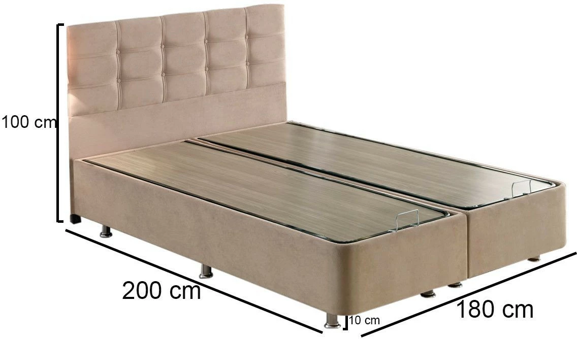 Jenkkisänkypaketti Linento Furniture Latte, 180x200cm, Vaaleanruskea 3 Jenkkisänkypaketti Linento Furniture Latte, 180x200cm, Vaaleanruskea - Image 3