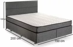 Jenkkisänkypaketti Linento Furniture Silver, 150x200cm, Hopeanharmaa -Huonekalut myymälä LIFU480NRN2855 4