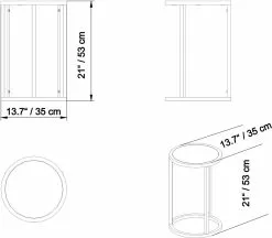 Apupöytä Linento Furniture Tambur, 35cm, Musta -Huonekalut myymälä LIFU541HDL1207 5
