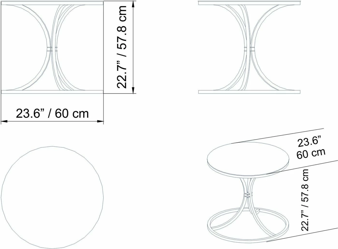 Apupöytä Linento Furniture Corleaone, 60cm, Lasi, Eri Värejä 10 Apupöytä Linento Furniture Corleaone, 60cm, Lasi, Eri Värejä - Image 10