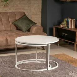 Sarjapöytä Linento Furniture Tambur, 2-osainen, Valkoinen -Huonekalut myymälä LIFU541HDL1231 4