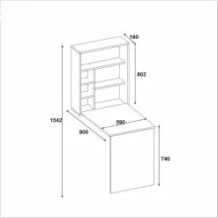 Työpöytä Linento Furniture Sedir, Valkoinen -Huonekalut myymälä LIFU550ARN1109 4