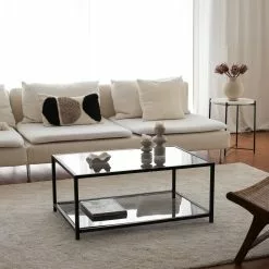 Sohvapöytä Linento Furniture Astro, Savulasi, Musta -Huonekalut myymälä LIFU552NOS1406 6