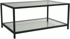 Sohvapöytä Linento Furniture Astro, Kirkas Lasi, Musta