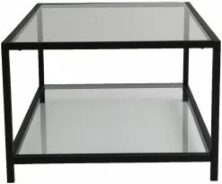 Sohvapöytä Linento Furniture Astro, Kirkas Lasi, Musta -Huonekalut myymälä LIFU552NOS1407 3