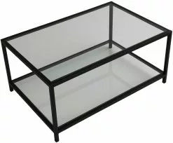 Sohvapöytä Linento Furniture Astro, Kirkas Lasi, Musta -Huonekalut myymälä LIFU552NOS1407 9