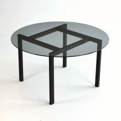 Sohvapöytä Linento Furniture Balance, 75cm, Savulasi, Musta