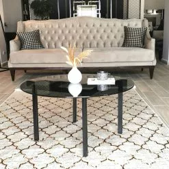 Sohvapöytä Linento Furniture Balance, 75cm, Savulasi, Musta -Huonekalut myymälä LIFU552NOS1408 5