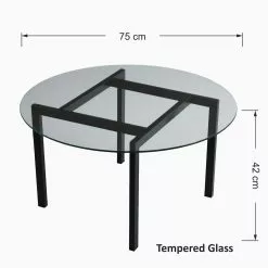 Sohvapöytä Linento Furniture Balance, 75cm, Kirkas Lasi, Musta -Huonekalut myymälä LIFU552NOS1409 3