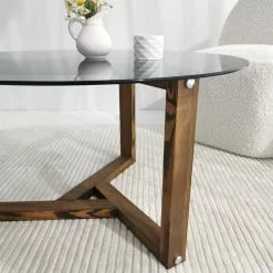 Sohvapöytä Linento Furniture Miro, 75cm, Savulasi, Ruskea -Huonekalut myymälä LIFU552NOS1413 7