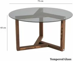 Sohvapöytä Linento Furniture Miro, 75cm, Savulasi, Ruskea -Huonekalut myymälä LIFU552NOS1413 8