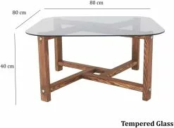 Sohvapöytä Linento Furniture Zen, 80x80x40cm, Ruskea -Huonekalut myymälä LIFU552NOS1414 3