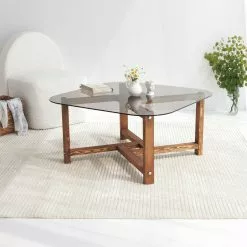 Sohvapöytä Linento Furniture Zen, 80x80x40cm, Ruskea -Huonekalut myymälä LIFU552NOS1414 4
