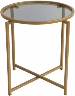 Sohvapöytä Linento Furniture S407, Savulasi, 50cm, Kulta