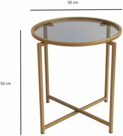 Sohvapöytä Linento Furniture S407, Savulasi, 50cm, Kulta -Huonekalut myymälä LIFU552NOS1422 6