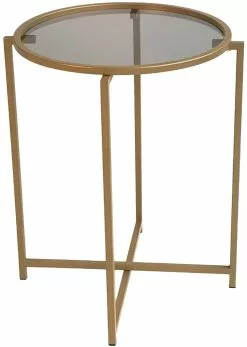 Sohvapöytä Linento Furniture S407, Savulasi, 60cm, Kulta