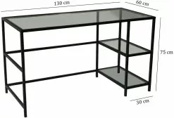 Työpöytä Linento Furniture Master Calisma, Lasi, Musta -Huonekalut myymälä LIFU552NOS1703 4