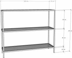 Sivupöytä Linento Furniture D100, Musta -Huonekalut myymälä LIFU552NOS1902 3
