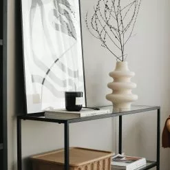 Sivupöytä Linento Furniture D100, Musta -Huonekalut myymälä LIFU552NOS1902 7