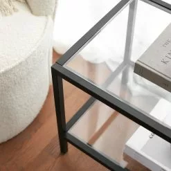 TV-taso Linento Furniture Basic TV50, Lasi, Mattamusta -Huonekalut myymälä LIFU552NOS2219 7