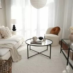 Sohvapöytä Linento Furniture Sun S403, 83cm, Mattamusta -Huonekalut myymälä LIFU552NOS2220 4