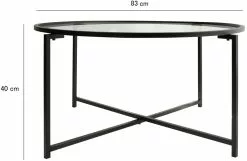 Sohvapöytä Linento Furniture Sun S403, 83cm, Mattamusta -Huonekalut myymälä LIFU552NOS2220 6