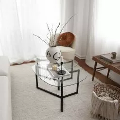 Sohvapöytäsetti Linento Furniture Bellisimo, 2-osainen, Mattamusta -Huonekalut myymälä LIFU552NOS2222 7