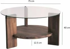 Sohvapöytä Linento Furniture Mondo, 75cm, Ruskea -Huonekalut myymälä LIFU552NOS2231 5